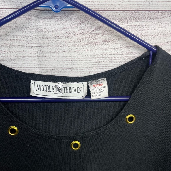 Needle & Threads Dress Size XL Long Black with Anchor - Picture 3 of 7